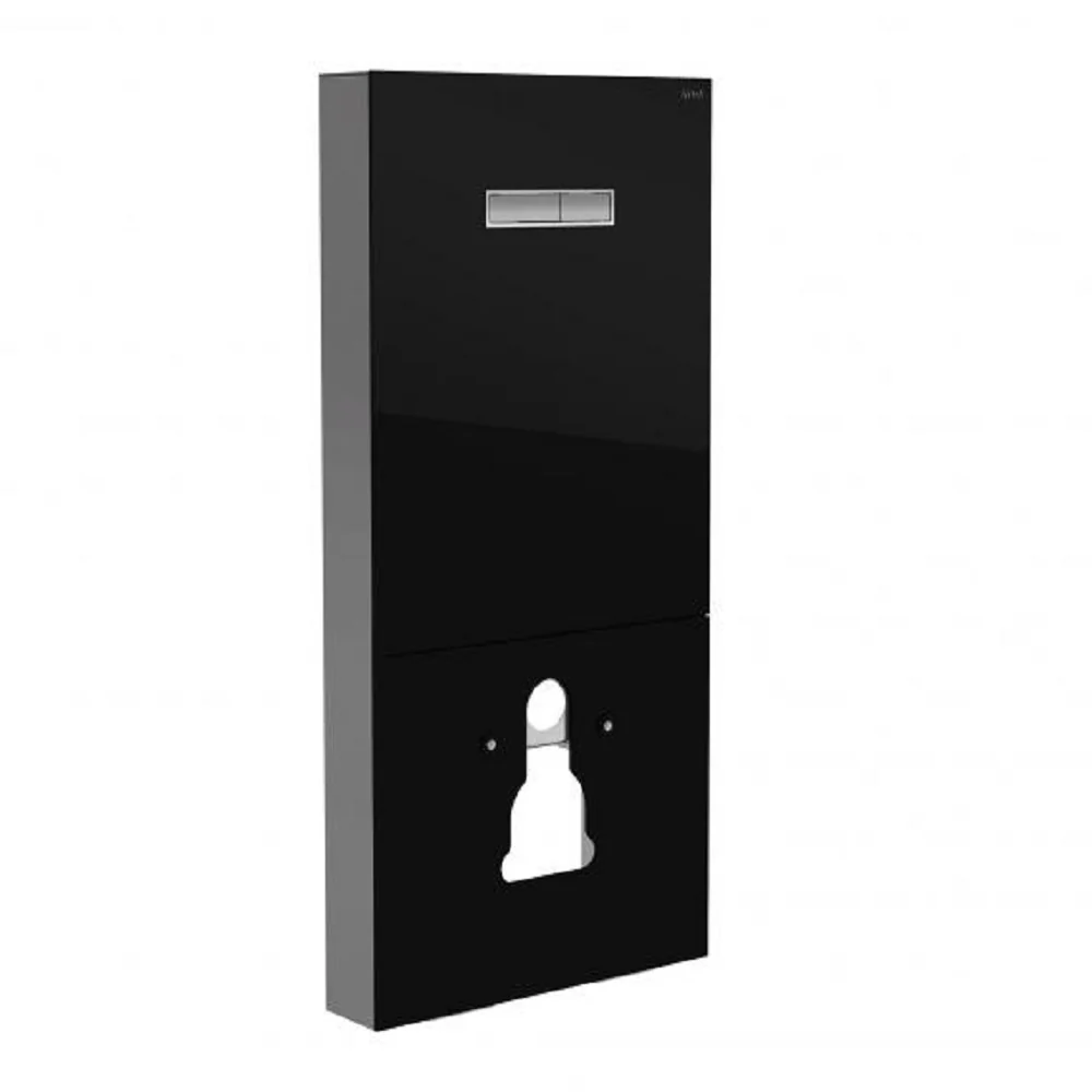 VitrA Vitrus Lavabo a piantana: nero con rubinetto per water sospeso con doccia