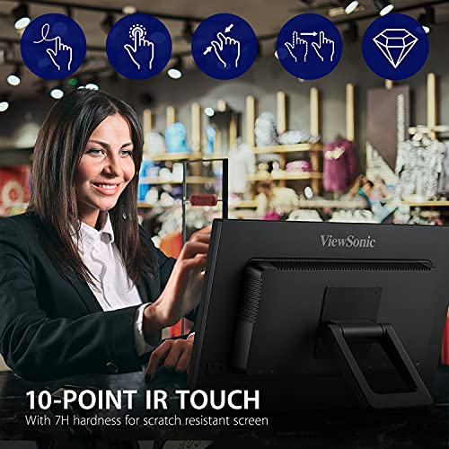 ViewSonic TD2223   Monitor Touch da 54,6 cm (22") (Full HD, HDMI, USB, multitouch a 10 Punti, Supporto Integrato, Altoparlante, Servizio di Sostituzione 4 Anni) Nero : Informatica