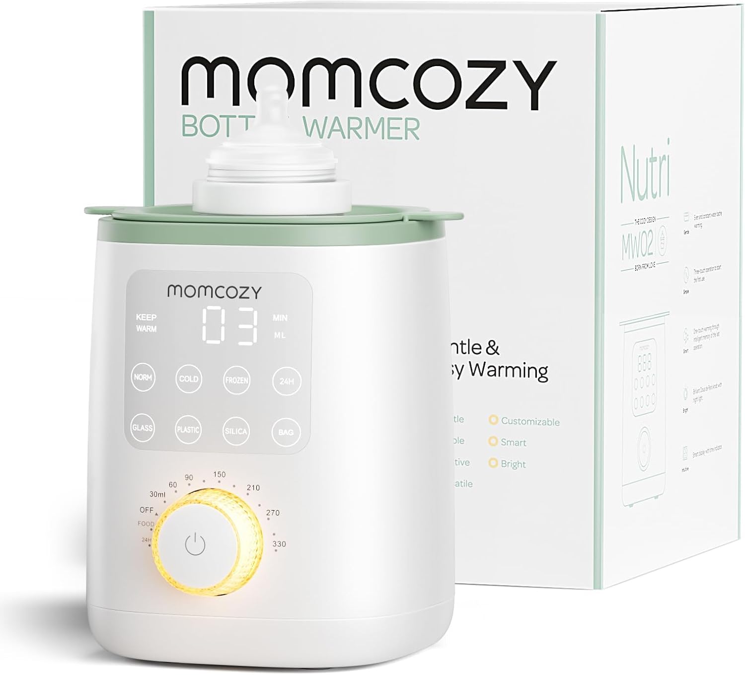 Momcozy Nutri 9 in 1 Bottle Warmer with Night Light, Accurate Temperature Control, Receives Nutrients from Breast Milk for All Baby Bottles with Breast or Artificial Milk