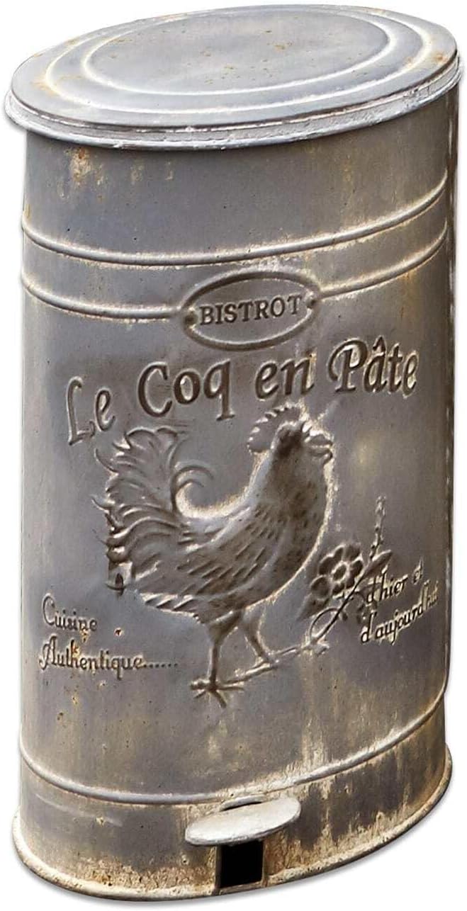 Loberon Bidone per la Spazzatura Gris, Grigio Antico