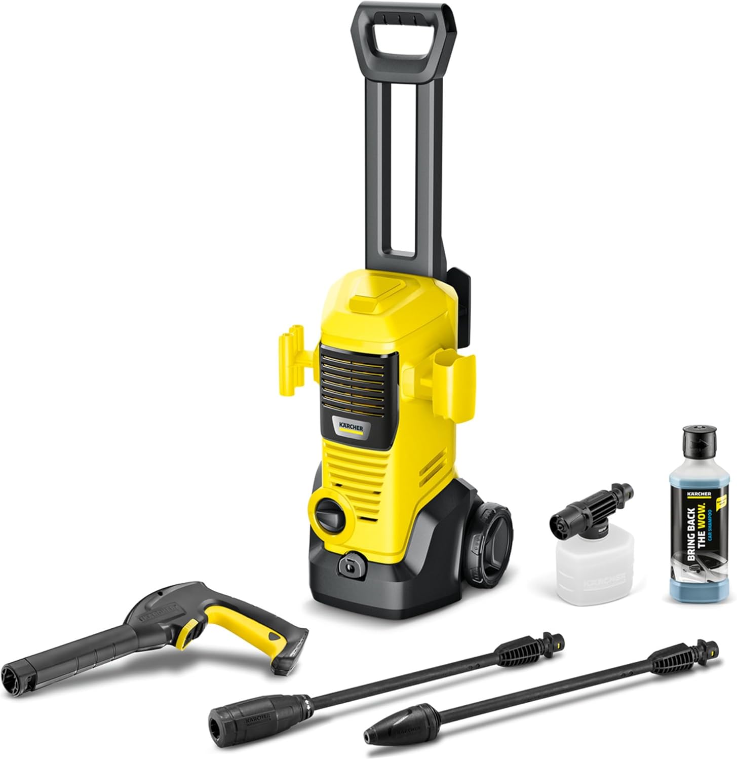 Kärcher K 3 High Pressure Washer 1600 W 120 Bar Professional Electric Cold Water Pressure Washer with Integrated Detergent Dispenser, 2 Accessories, Yellow/Black
