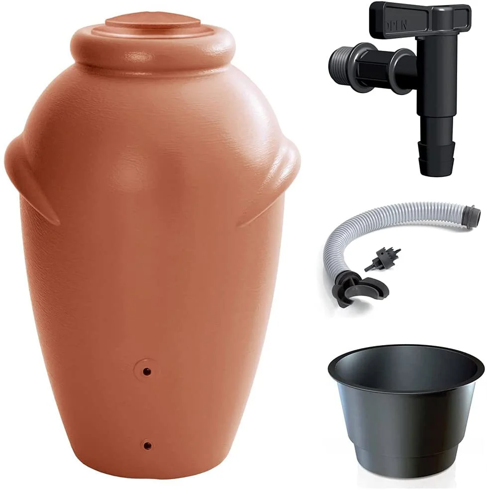 Contenitore per acqua piovana, barile per acqua piovana, barile per acqua piovana AQUA CAN, barile per acqua piovana in terracotta 210L