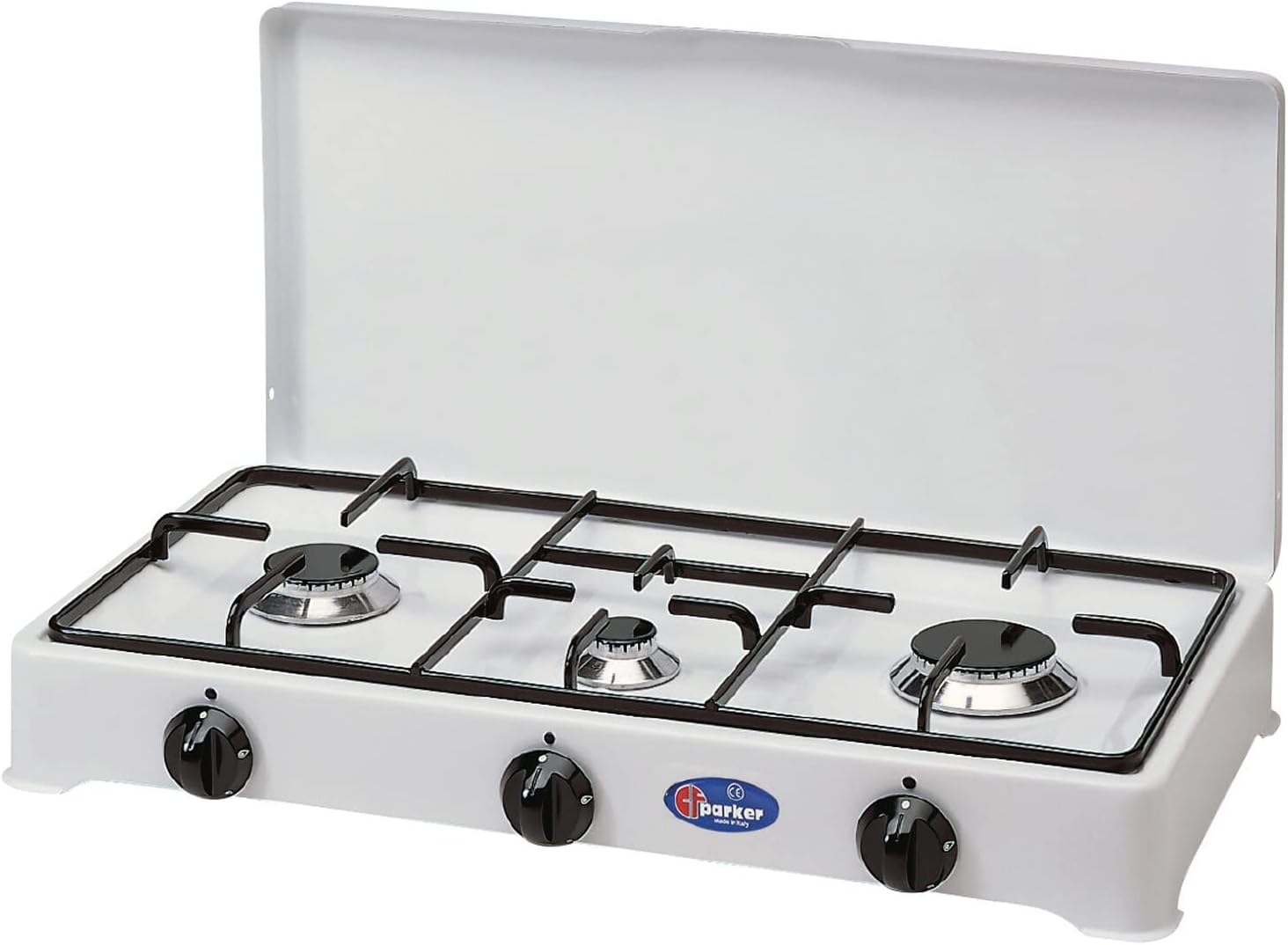 Parker 5328GPS Three Burner LPG Fuel Cooker with Safety Valve for Indoor Use - Made in Italy