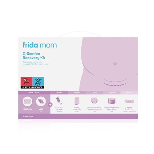 Frida Mom Kit per il recupero del taglio cesareo per il travaglio, parto e dopo il parto: calze, biberon, mutandine usa e getta, legante per supporto addominale, salviette doccia, cerotti in silicone : Amazon.it: Salute e cura della persona
