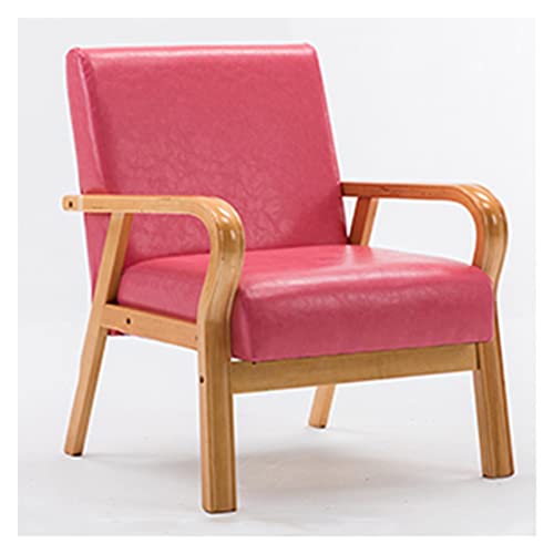 Poltrona moderna metà secolo in legno e pelle per soggiorno Retro Lounge Sedia laterale con comoda seduta da lettura e struttura in legno massello : Amazon.it: Casa e cucina