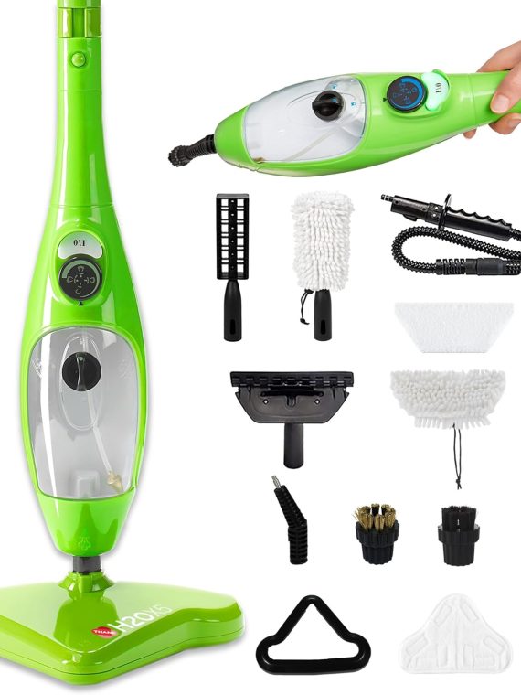 H2O MOP® X5 Steam Mop e pulitore a vapore portatile per la pulizia di pavimenti in legno e piastrelle della cucina, pulitore per fughe, pulitore per tappezzeria e tappeti