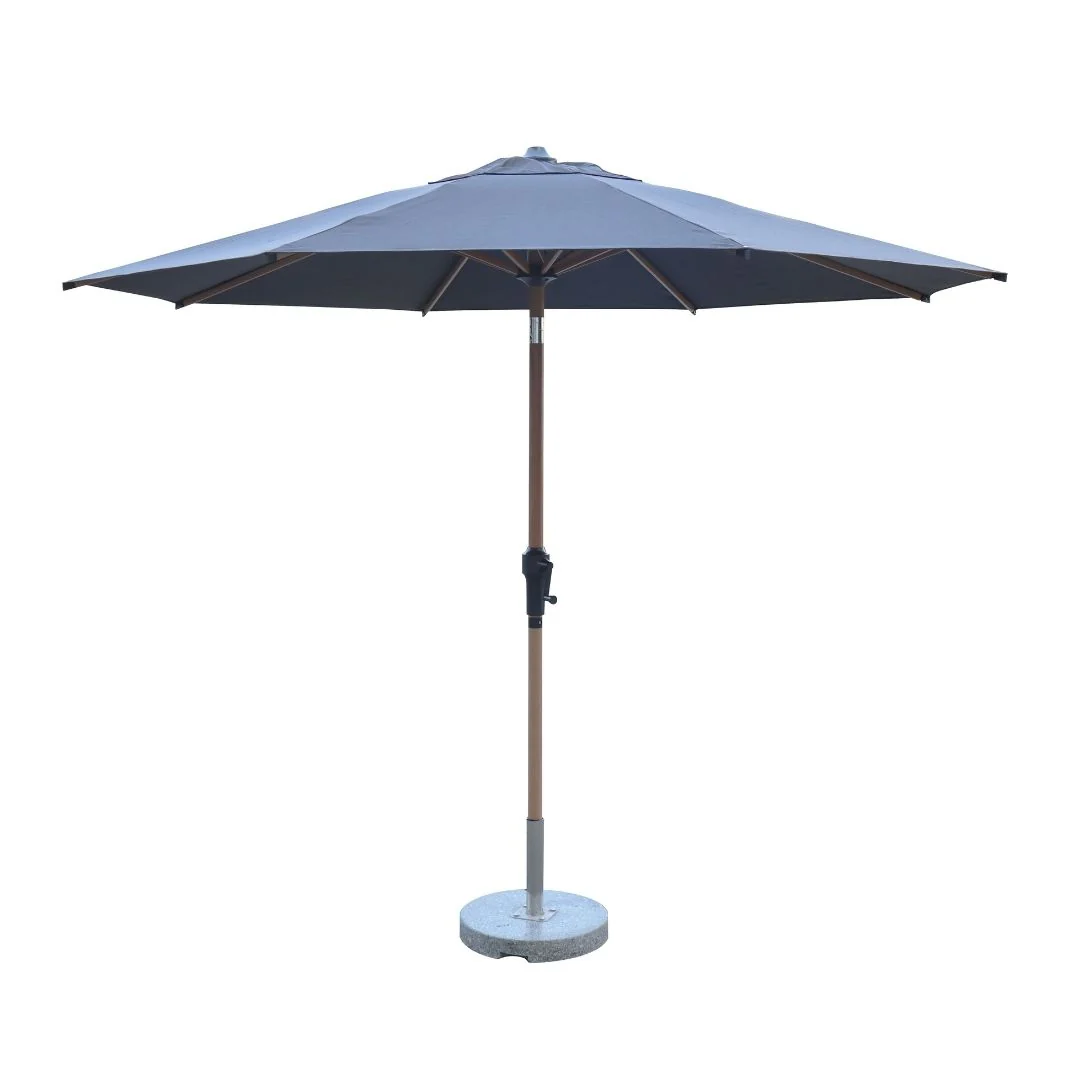 Dover - Ombrellone in alluminio e legno grigio