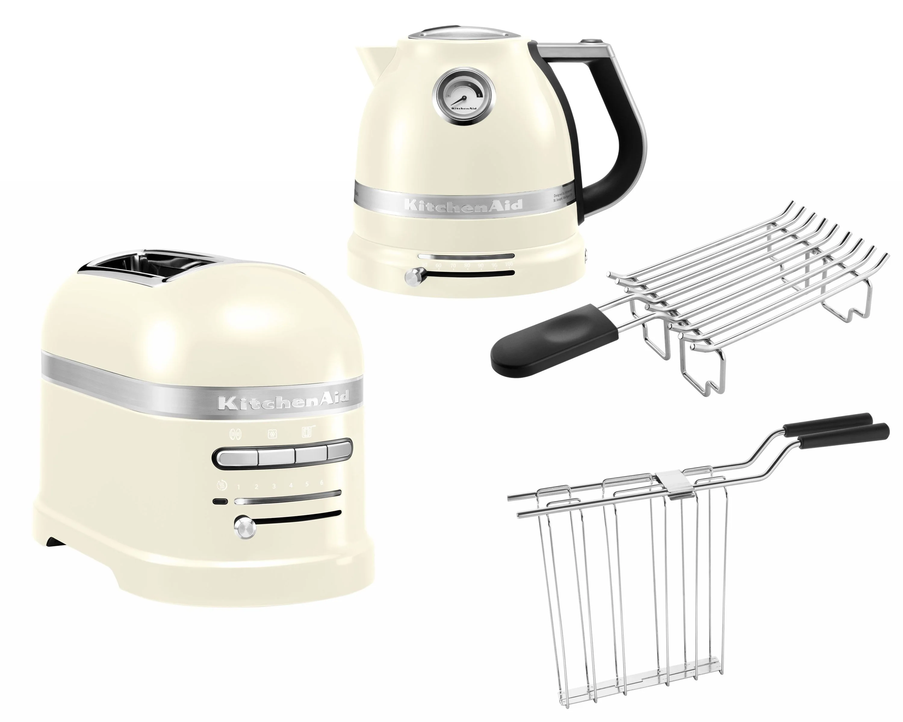 Set Colazione KitchenAid Artisan con Bollitore 5KEK1522, Tostapane 2 Fette 5KMT2204 e Accessorio per Panini