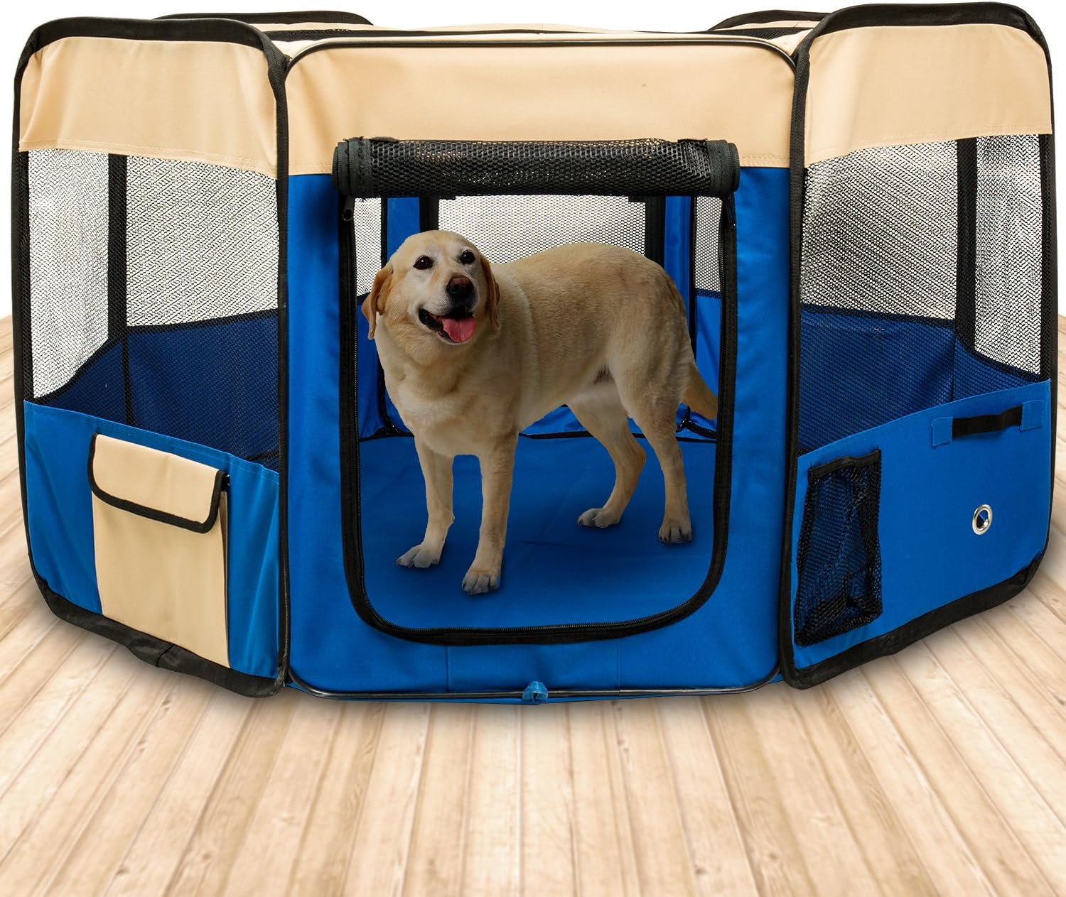 BIGWING Style Indoor Dog Enclosure, Oversized Kennel Large Dog, Removable Bottom and Top, Use Indoor and Outdoor, with Carry Bag