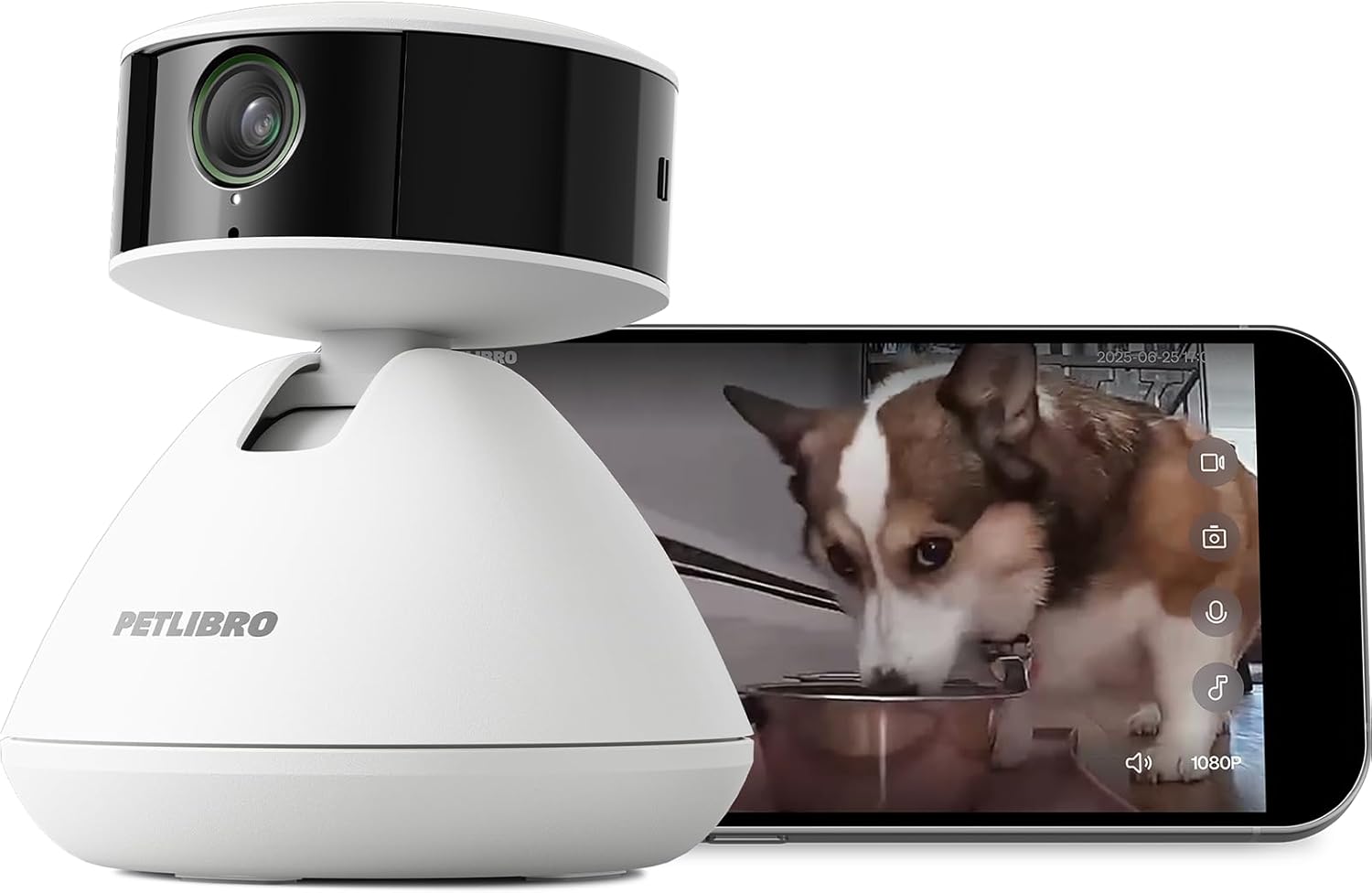PETLIBRO Telecamera per animali domestici con app, telecamera per cani HD a 360°, controllata dall'intelligenza artificiale, per interni per il riconoscimento multi-animale, monitoraggio dell'attività