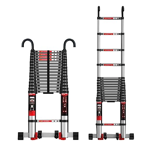 GeRRiT Scala telescopica Pieghevole per carichi Pesanti con Barra di bilanciamento e Ruote, Scala telescopica Portatile in Alluminio per Uso Domestico, Scala di Estensione Multiuso a 2 ga : Amazon.it: Fai da te