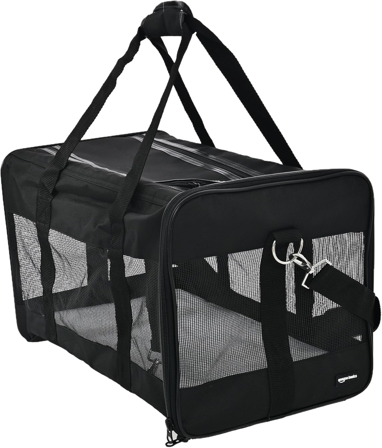 Amazon Basics Trasportino Morbido per Cani,Gatti - Grande, Nero, L 50 x P 26 x H 28 cm