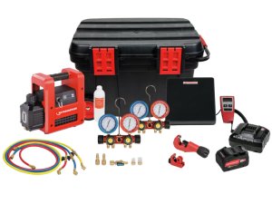 Rothenberger pompa per vuoto e carica condizionatori Rocaddy 120 R32 CL analogico in Set