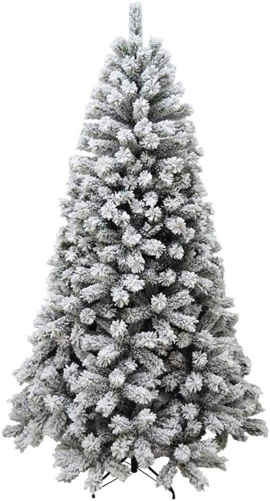 BAKAJI Albero di Natale Royal Super Folto Pino Verde Innevato Base Croce in Ferro Pieghevole Altissima qualità Rami con Neve Facile Montaggio Apertura Ombrello (210 cm)