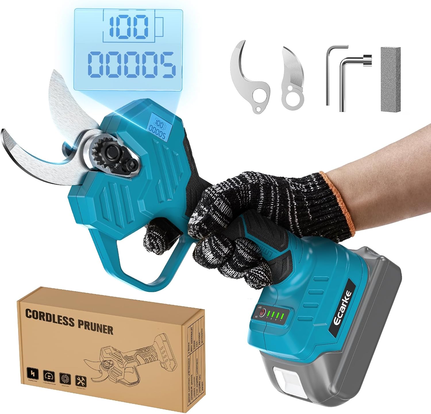 Ecarke Professional Battery Operated Electric Lopper, Compatible with Makita 18V Battery, Cutting Diameter 38-50mm, Portable Garden Tool for Efficient Pruning, No Battery and