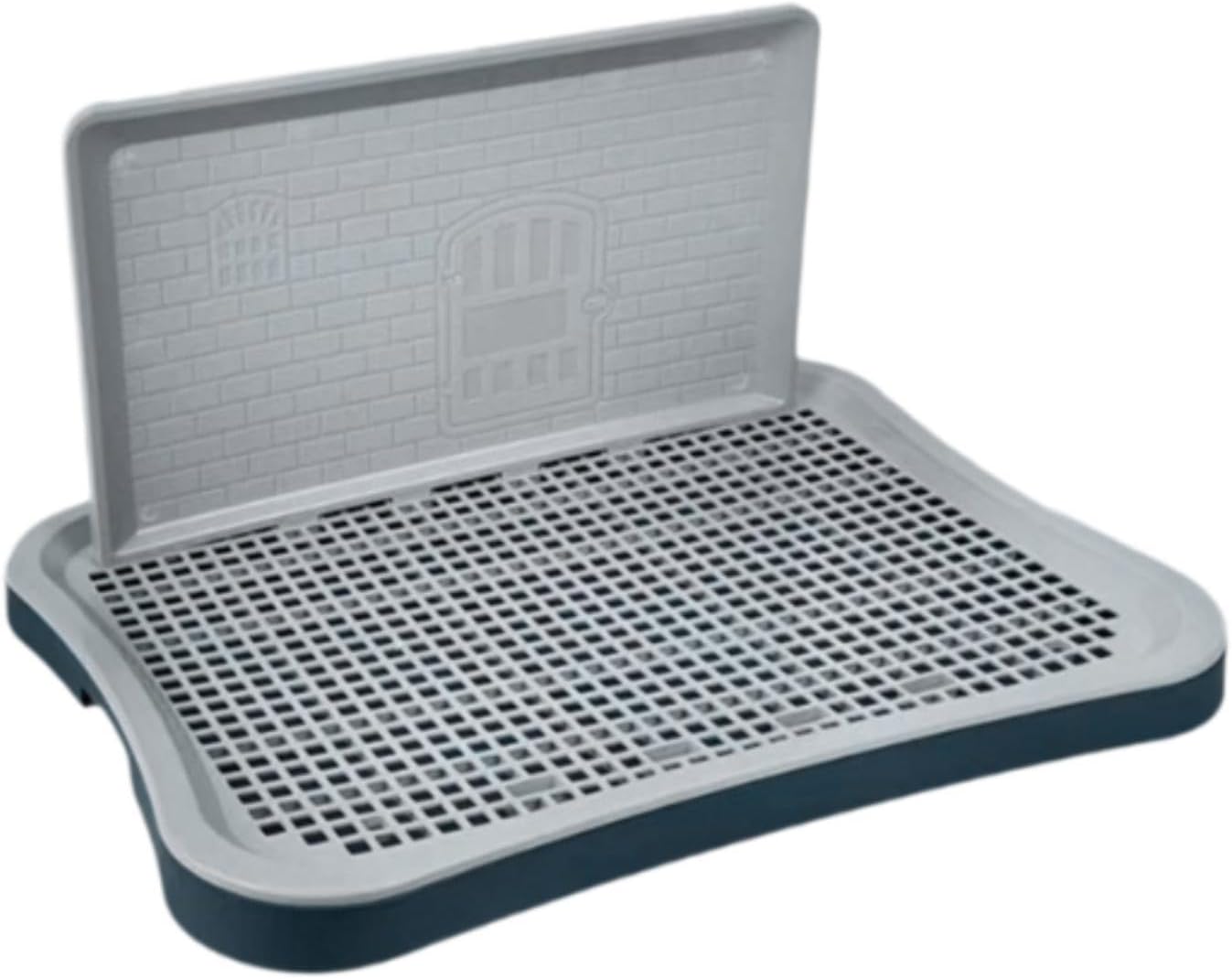 F Fityle Dog Toilet Tray, Pet Training Tray, Keeping Clean Detachable Anti-Splatter Mat for Small and Medium Dogs, Navy Grey