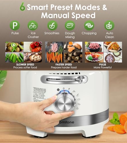 Homtone Robot da cucina elettrico 10 in 1, 1000 W, con frullatore di vetro da 1,5 l e ciotola da 3 l, per tagliare, tritare, grattugiare, mescolare, purè e impasto, 6 presenze, uso domestico, bianco : Amazon.it: Casa e cucina