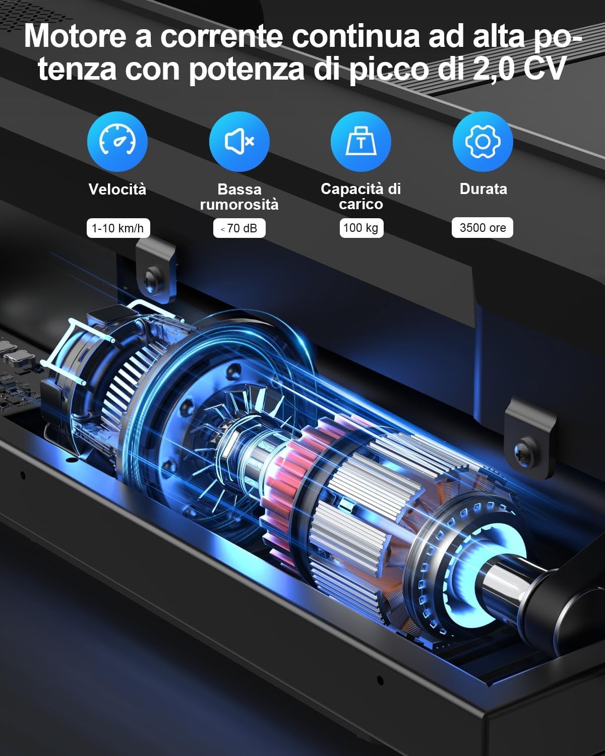 Tapis Roulant Elettrico Salvaspazio Pieghevole - Magnetico Tapirulan da Casa Walking Pad Treadmill for Home Use Manubrio Camminare Tappeto Portatile Scrivania Professionale Tappeto 10 km/h