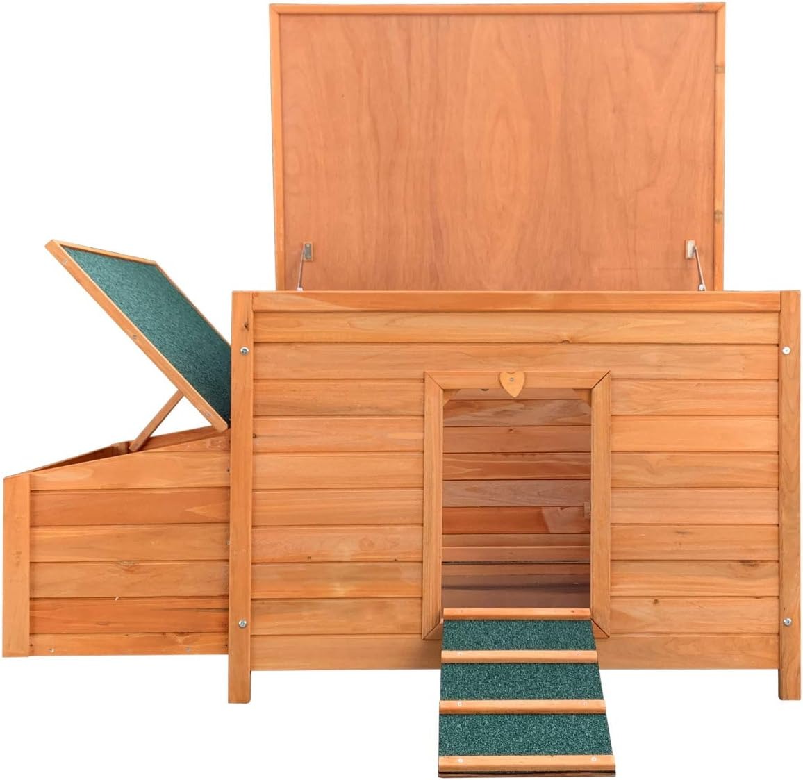 Pollaio con casetta di nidificazione e base estraibile 136x74x70 cm in legno