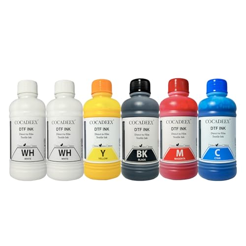 COCADEEX Inchiostro DTF da 1500ml compatibile con Epson ET 8550 ET 8500 ET 2800 ET 2803 ET 2850 XP 15000 R1390 R2400 1400 1430 L1800 L800   Inchiostro a trasferimento termico per panno di puro cotone : Informatica