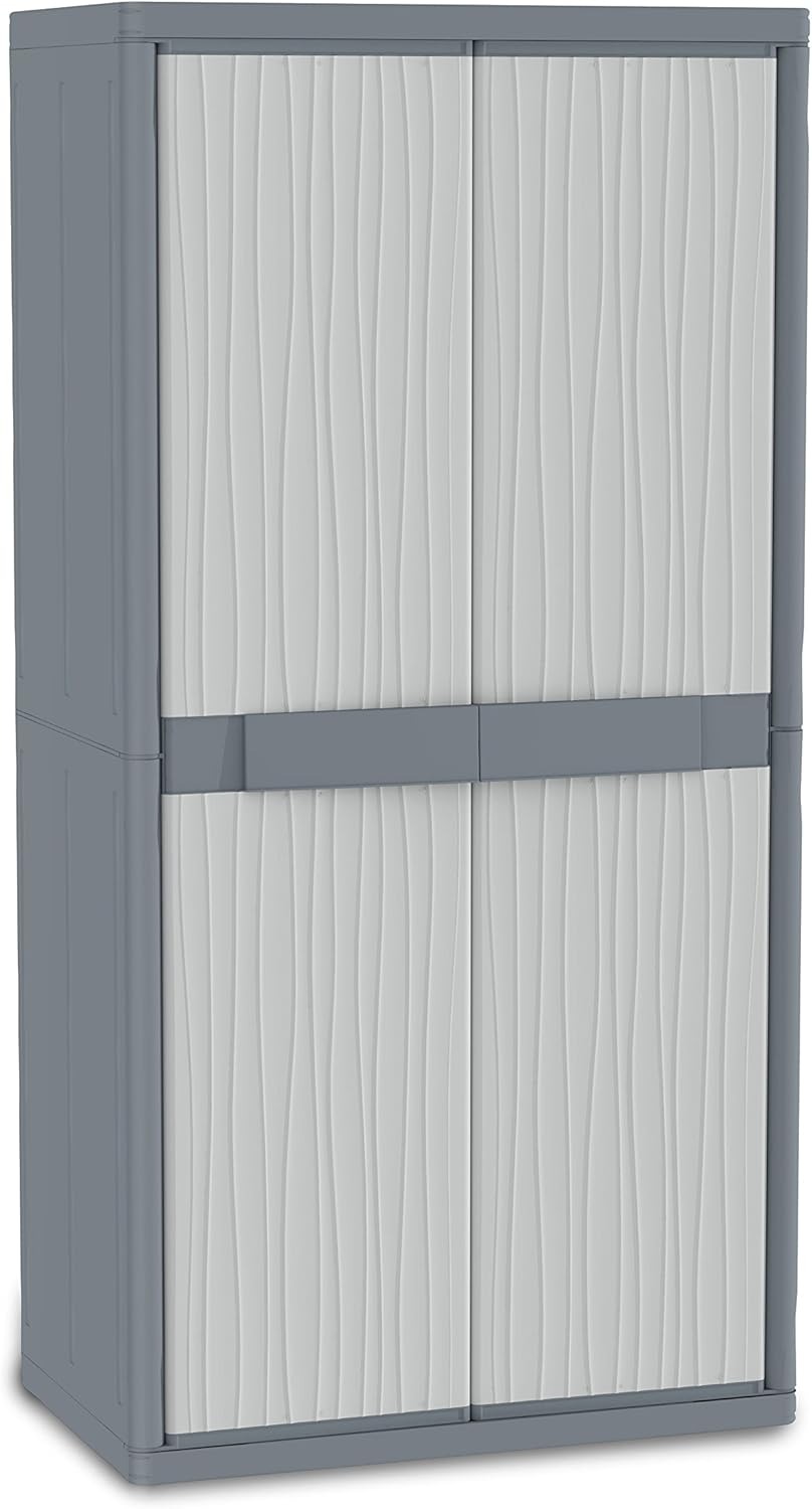 Terry, Jumbo 3900 UW, Armadio da Esterno Interno a Due Ante, Divisorio Verticale, 4 Ripiani Interni. Materiale: Plastica, Dimensioni: 89,7x53,7x180 cm