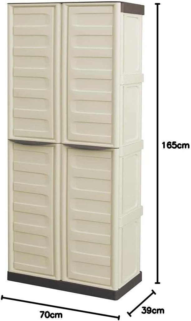 Art Plast S70/TPT Armadio alto da esterno, Plastica, Tortora/Ecrú, 70 x 39 x 16.5 cm