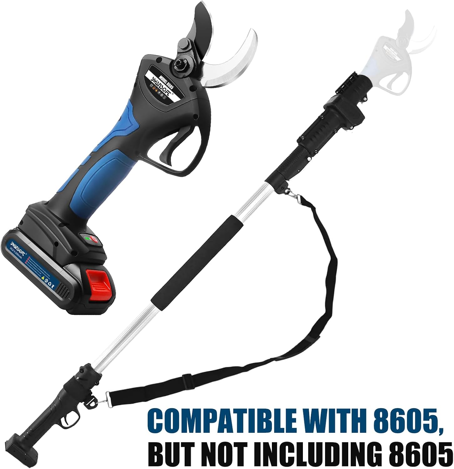 SWANSOFT 8605 Extension Pole, 8605 Garden Scissors Extension Rod, Can Be Extended to 1.95 m (8605-Long, Not Suitable for 8605Pro)