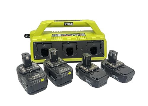 Ryobi Kit compressore chimico a 6 porte ONE  da 18 Volt con 4 batterie – P1821 – (confezione sfusa) : Amazon.it: Fai da te