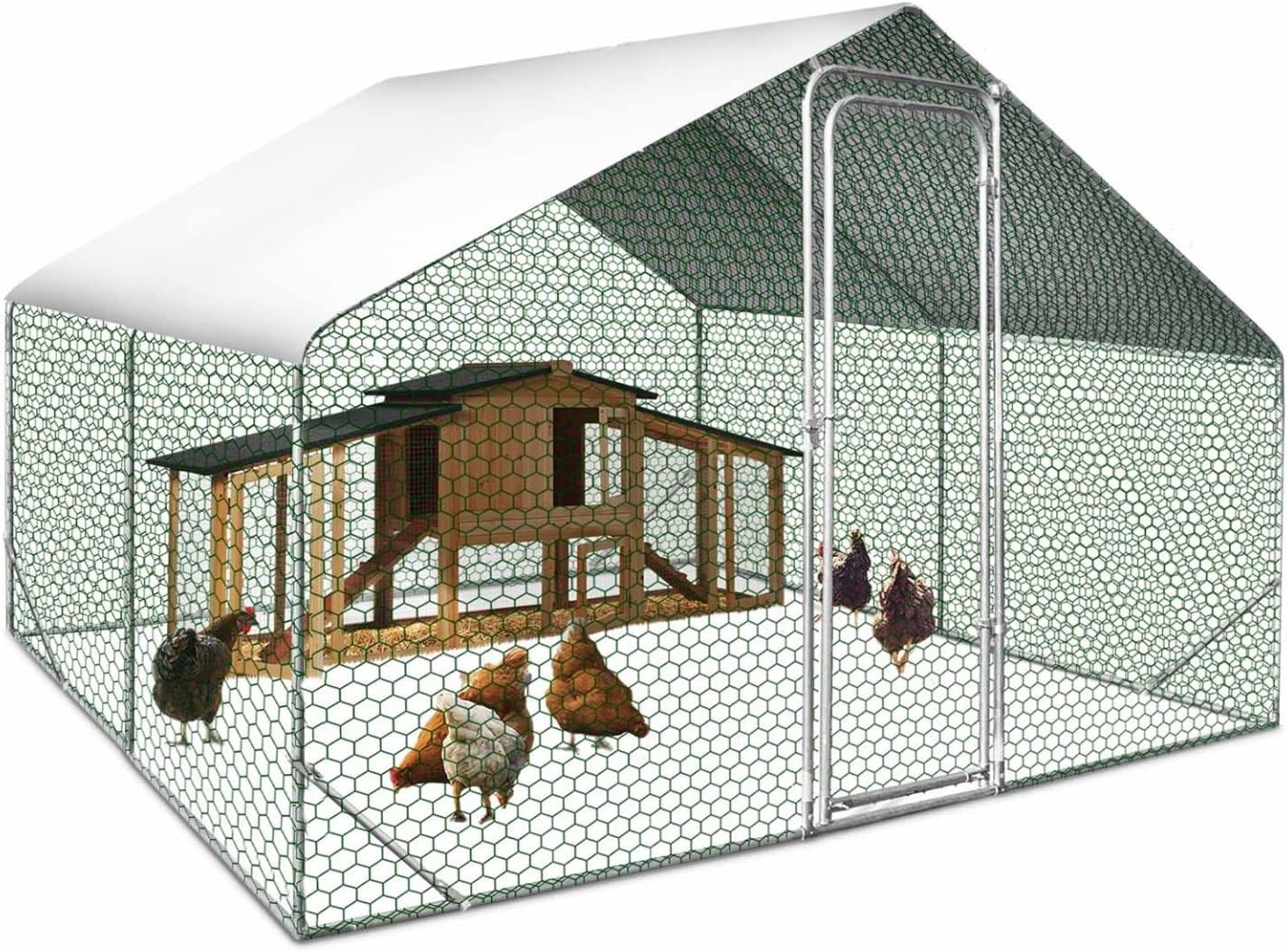 IDMarket - Recinto pollaio 9 m² Parco a rete 3x3 M Acciaio zincato