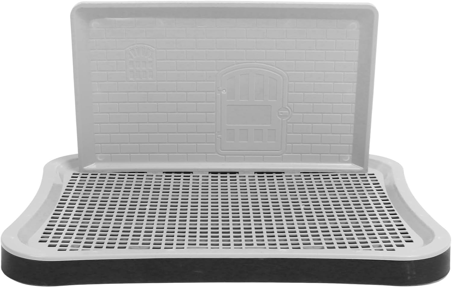 Toilette per addestramento per cani con colonna a parete Vasino da addestramento portatile in rete per cuccioli rimovibile per animali domestici di taglia piccola e media nera (Blu navy)