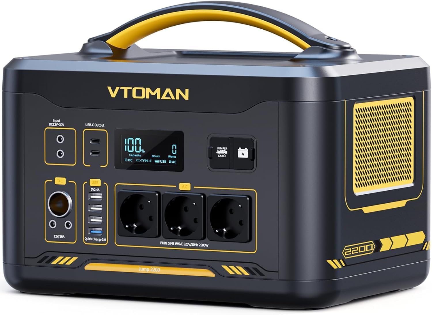VTOMAN Jump 600X Portable Power Station - 600W/299Wh LiFePO4 Battery Power Station Solar Generator, Expandable Capacity to 939Wh, for Camping, Emergency, Travel