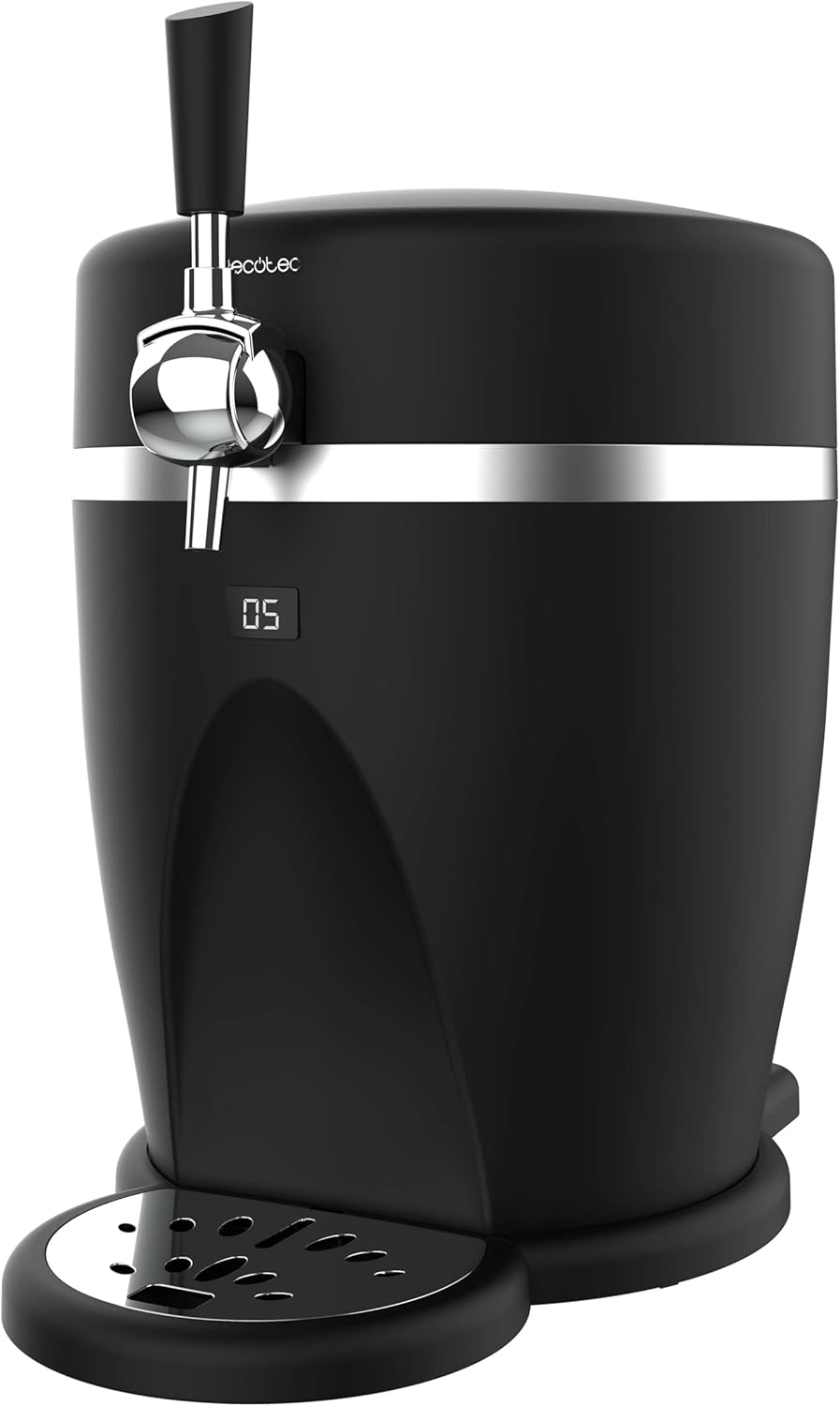 Cecotec BeerFlow 5000 - Dispenser per birra da 60 W, gamma di temperatura controllata da 3 a 6 掳C, compatibile con fusti universali pressurizzati, 5 l, indicatore temperatura LED, maniglia per il