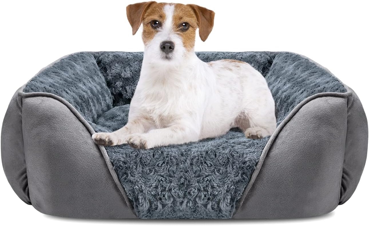 JOEJOY Cuccia Cane Interno, Cuccia per Cani Antiscivolo Anti-ansia, Cuscino per Cani Taglia Media e Piccola, Morbida Confortevole Letto Cane Lavabile, 63x53x20cm