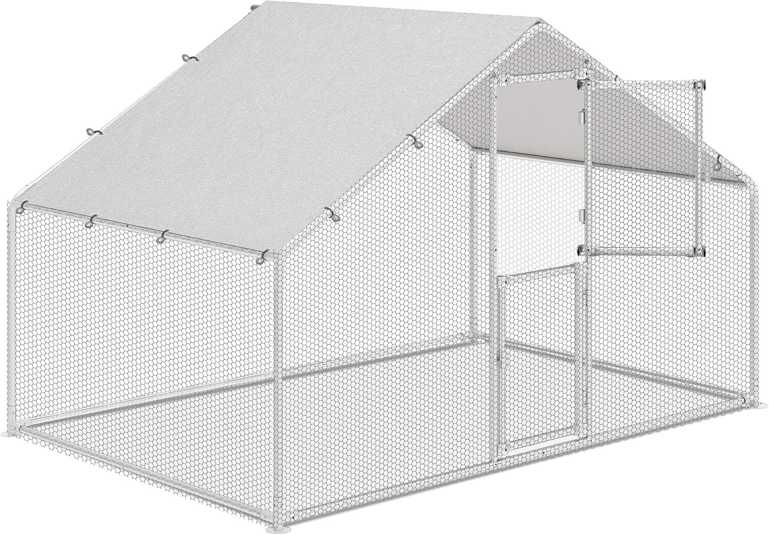 YITAHOME XXL Chicken Coop with Spout, 3 x 2 m, Large 10 Chicken Fence with Double Lock, UV Waterproof Cover and Pointed Roof for Chickens, Rabbits and Small Animals (3 x 2 x 2 m)