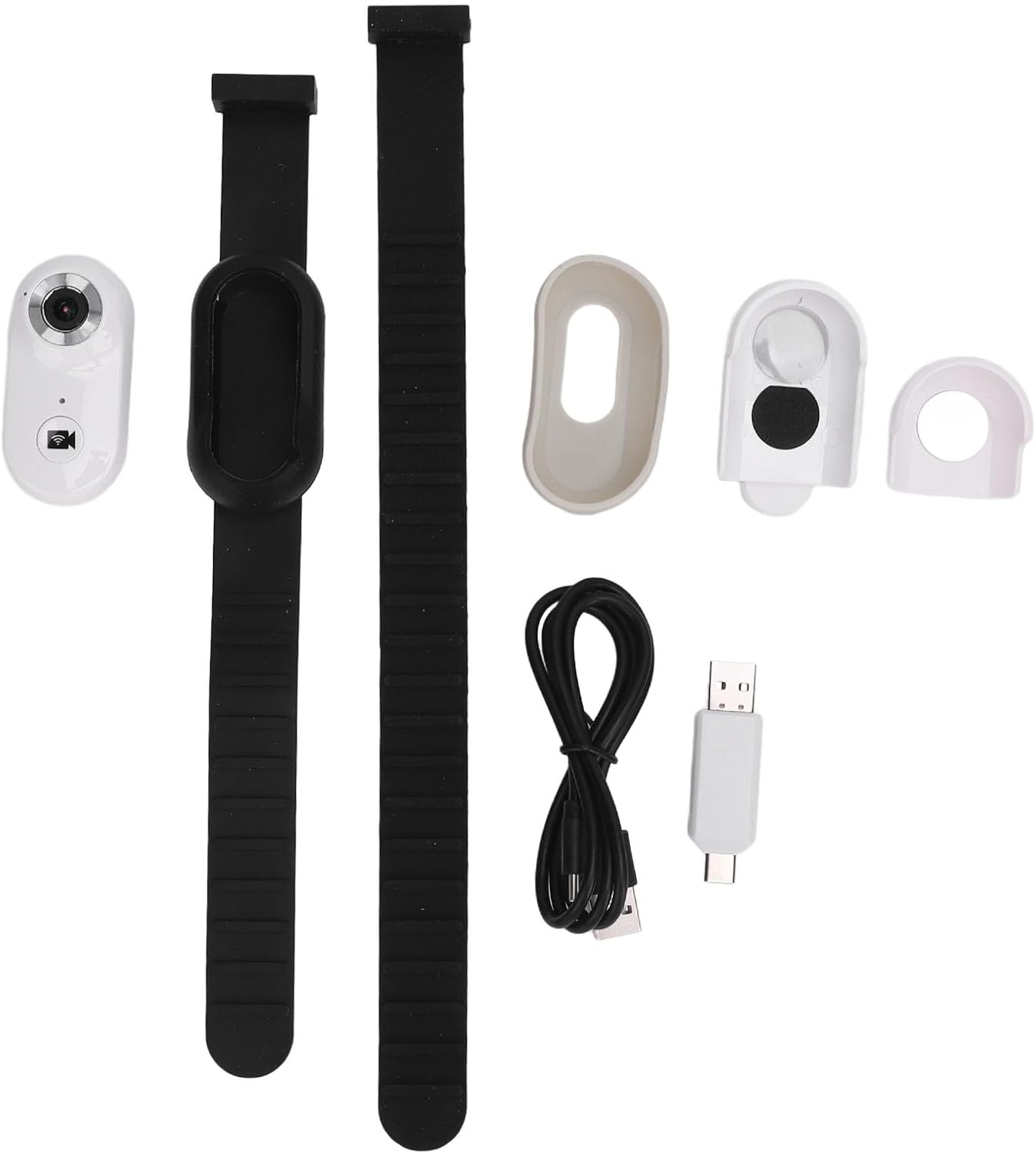 Xiuganpo Cat Collar Camera, 120° Wide Angle HD Video Recording Dog Location Magnetic Collar Support Cards Up to 256GB for Adventures, white