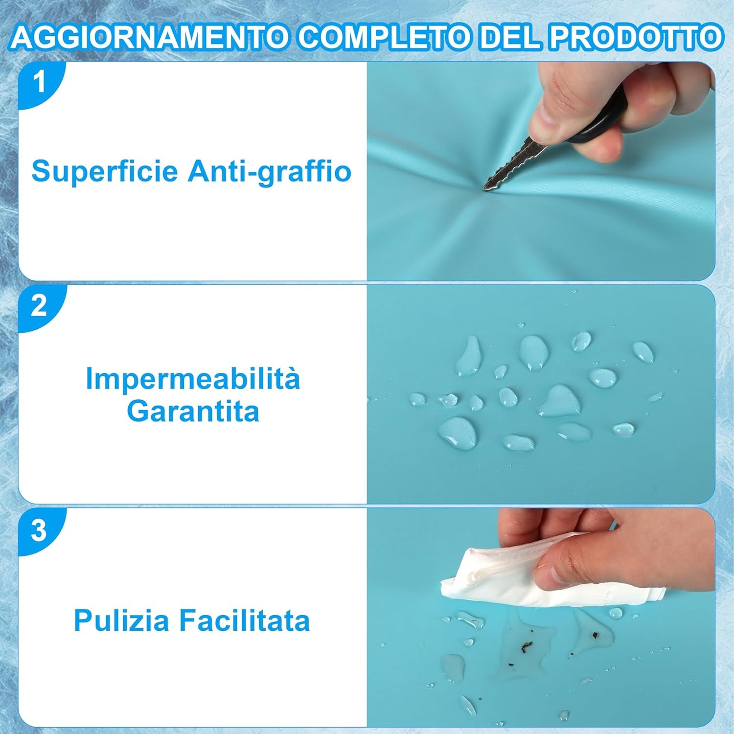 IEEILULU Tappetino Refrigerante per Cani e Gatti, Materassino Rinfrescante per Animali, Tappetino Autorefrigerante Cane, Tappeto Refrigerante Gel Non Tossico per Gatto e Cani in Estate (L, 60 x 100cm)