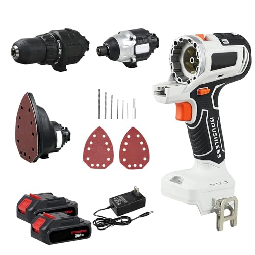 HYQNG Kit Combinato utensile Elettrico Senza spazzole, Trapano Avvitatore a percussione a Batteria e Set di Utensili a Batteria per levigatrice palmare con 2 batterie da 2,0 Ah, Caricabatterie : Amazon.it: Fai da te