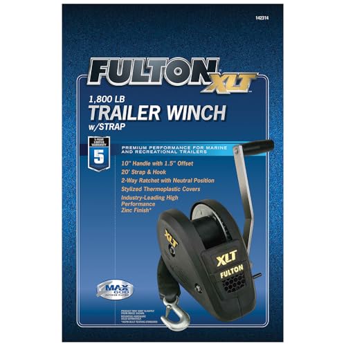 Fulton 142314 XLT Verricello a velocità Singola con Cinghia e Copertura da 50 m   816,5 kg, 1 Pezzo, Nero : Amazon.it: Sport e tempo libero