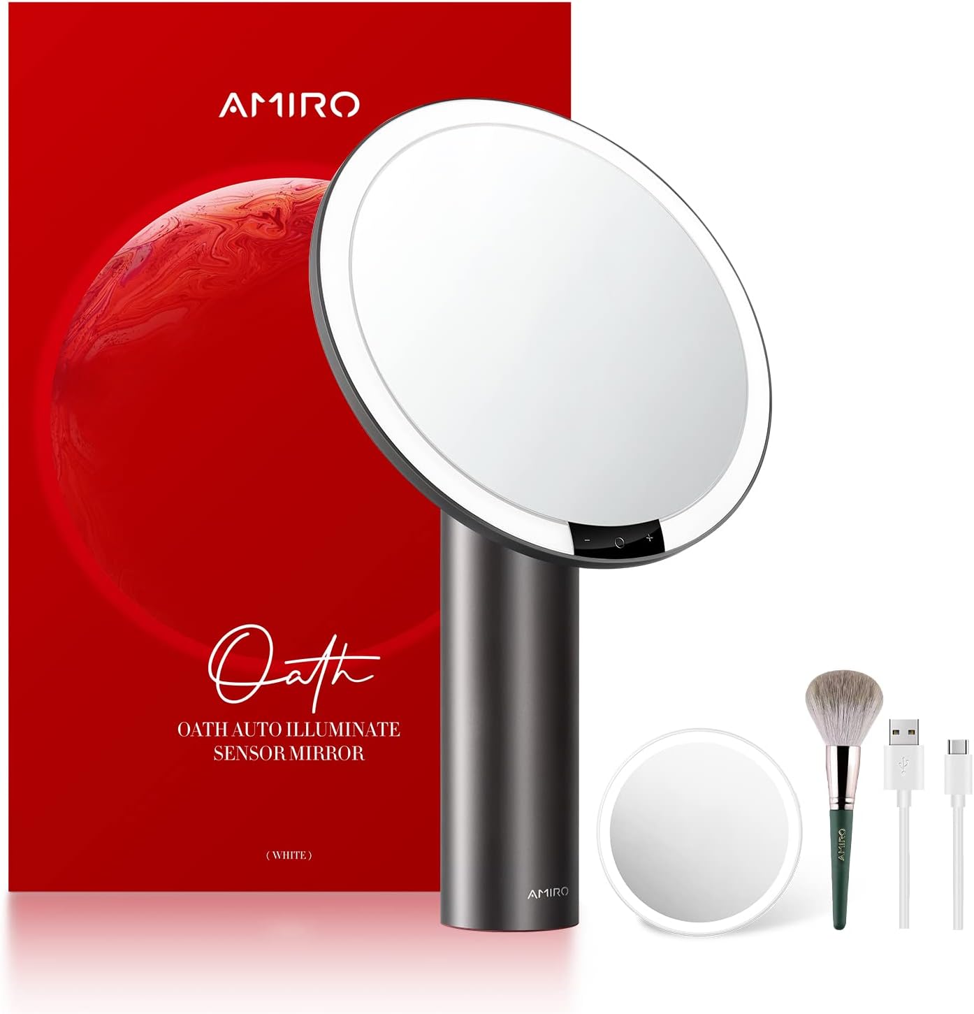 AMIRO Specchio da trucco illuminato da 9