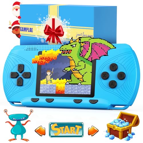 Giochi portatili per bambini, Console di gioco portatile Schermo HD da 3 pollici Console per videogiochi integrata 258 Videogiochi portatili per bambini Console di gioco portatile portatile Natale blu : Giochi e giocattoli