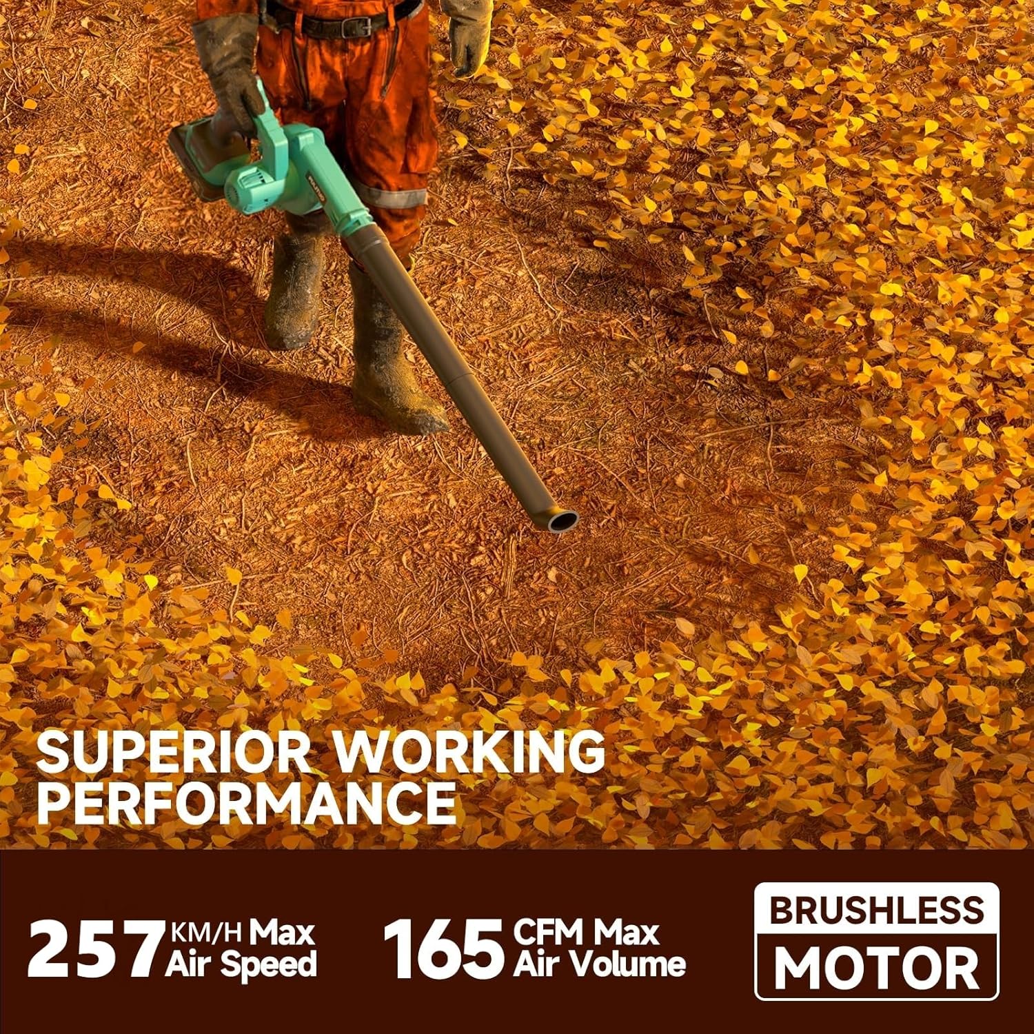 Battery Blower, 20V Electric Blower with Battery, 257KM/H Leaf Blower with 6 Speed Modes, Lightweight for Lawn, Patio, Blowing Leaves and Dust