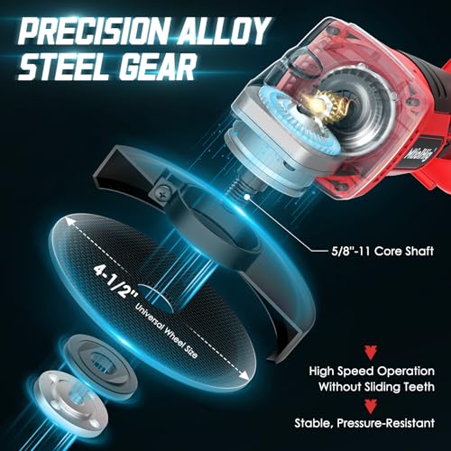 MtiolHig Smerigliatrice angolare senza fili per batteria Milwaukee 18 V, 8500 giri/min a velocità variabile brushless smerigliatrice angolare da 4 1/2 '' per utensili Milwaukee senza molatura e taglio : Amazon.it: Fai da te