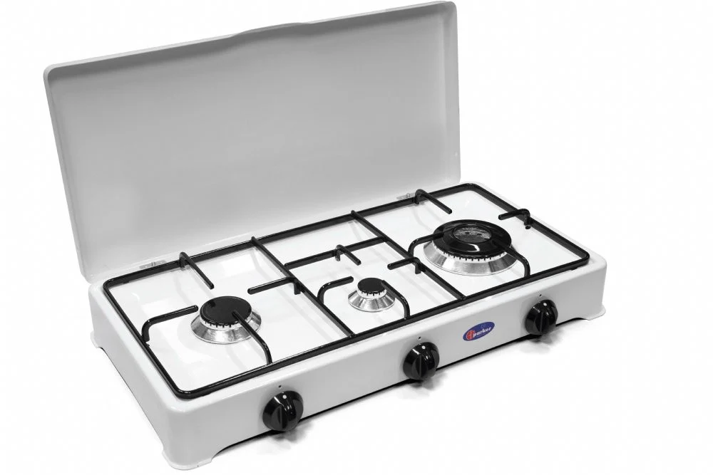 Fornello a gas 3 fuochi Gpl / Metano DOPPIA CORONA CFPARKER Mod. 5328GP/C