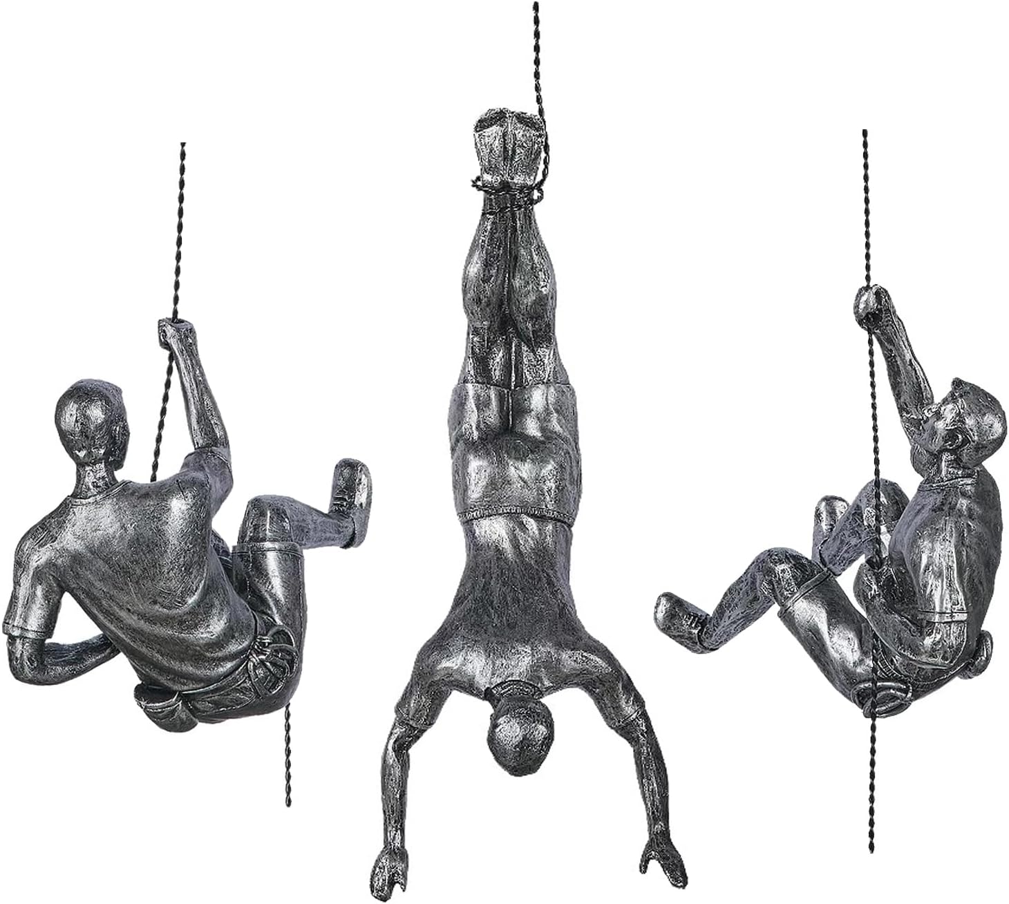 Set di 6 Sculture Decorative per Pareti con Uomini Arrampicanti, Arte Decorativa per Pareti Stile Nordico Moderno e Semplice, Sculture Arrampicante Casa e Ufficio