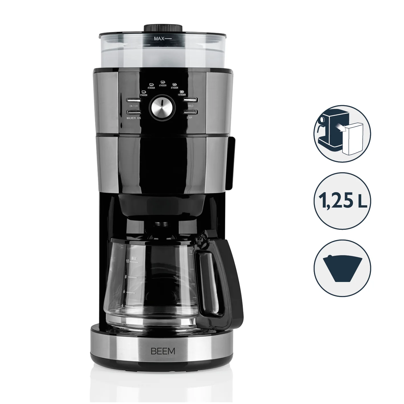 MACINARE E PREPARARE: Il macinacaffè conico di precisione consente regolazioni personalizzate della macinatura (fine, media, grossa).