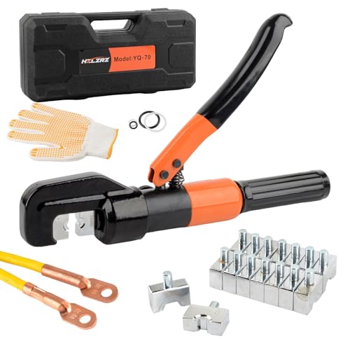HZLZRZ Crimpatrice idraulica e pinza crimpatrice in rame professionale, gamma 12AWG 2/0AWG, 8 paia di matrici per strumento di crimpatura Pex, strumento accessori per presse idrauliche (YQ/70C) : Amazon.it: Fai da te