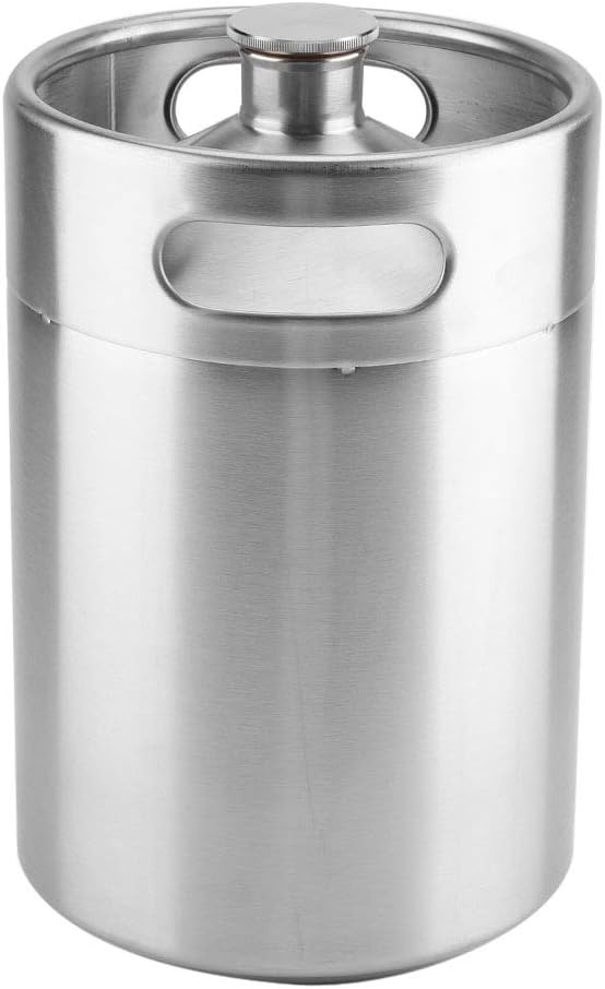 Barile di Birra, Bottiglie di Birra in Acciaio Inossidabile 304 Mini Keg Bottiglie di Birra Distributore di Sidro di Birra Portatile Per Homebrewing(2L)