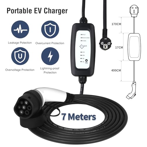 EVIEUN Portable Caricabatteria elettrico commutabile