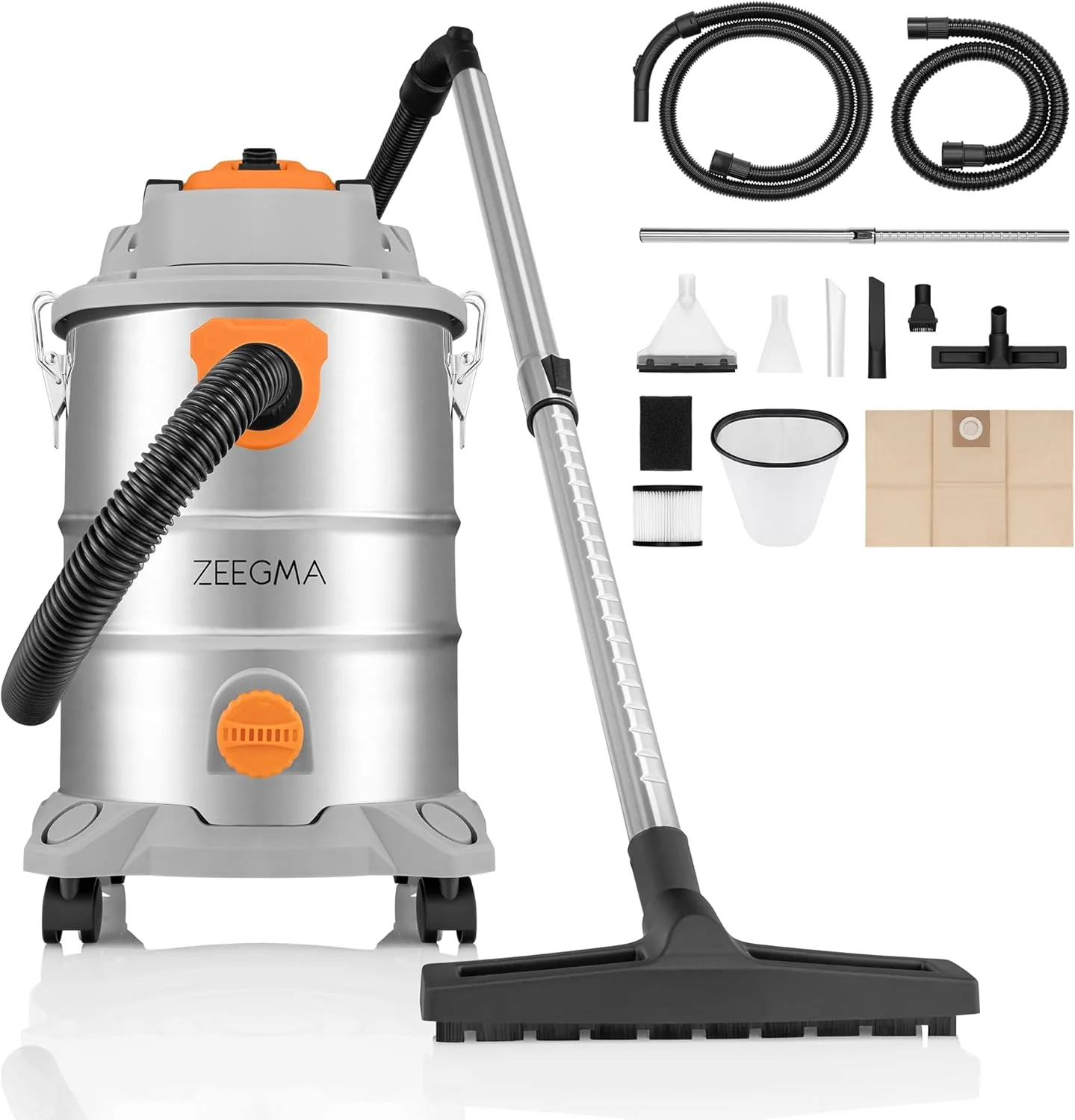 Zeegma ZONDER PRO Aspirapolvere Multi Umido e Asciutto – potente e versatile, ideale per la pulizia approfondita di casa e officina. Adatto per sporco umido e asciutto.