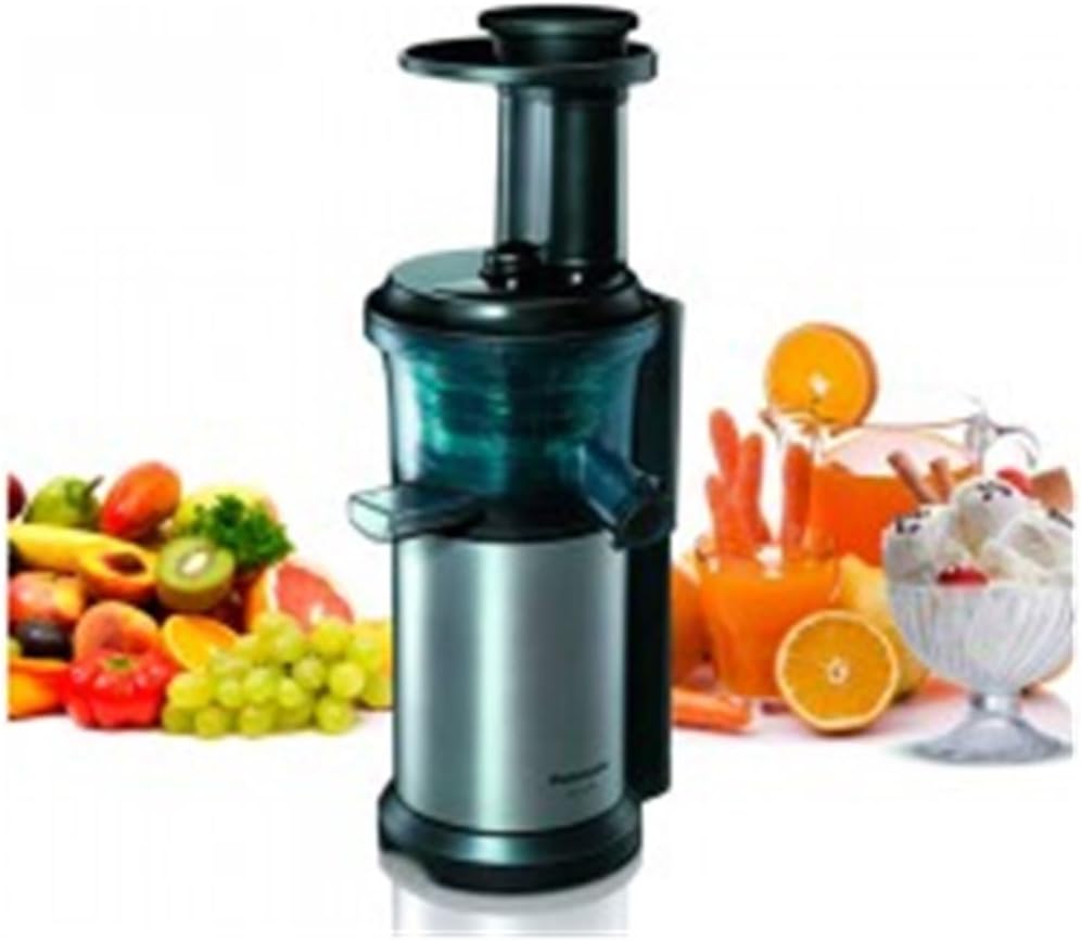Panasonic Slow Juicer MJ-L501KXE, Estrattore Elettrico per Frutta e Verdura, 150 W, Acciaio Inox e Plastica, Design Elegante e Sottile, Accessorio per Ingredienti Surgelati, Nero